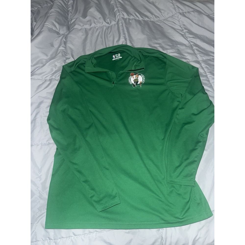 Boston Celtics Long Sleeve Shirt Mens 2XL Green NBA Ultra Game Basketball EUC